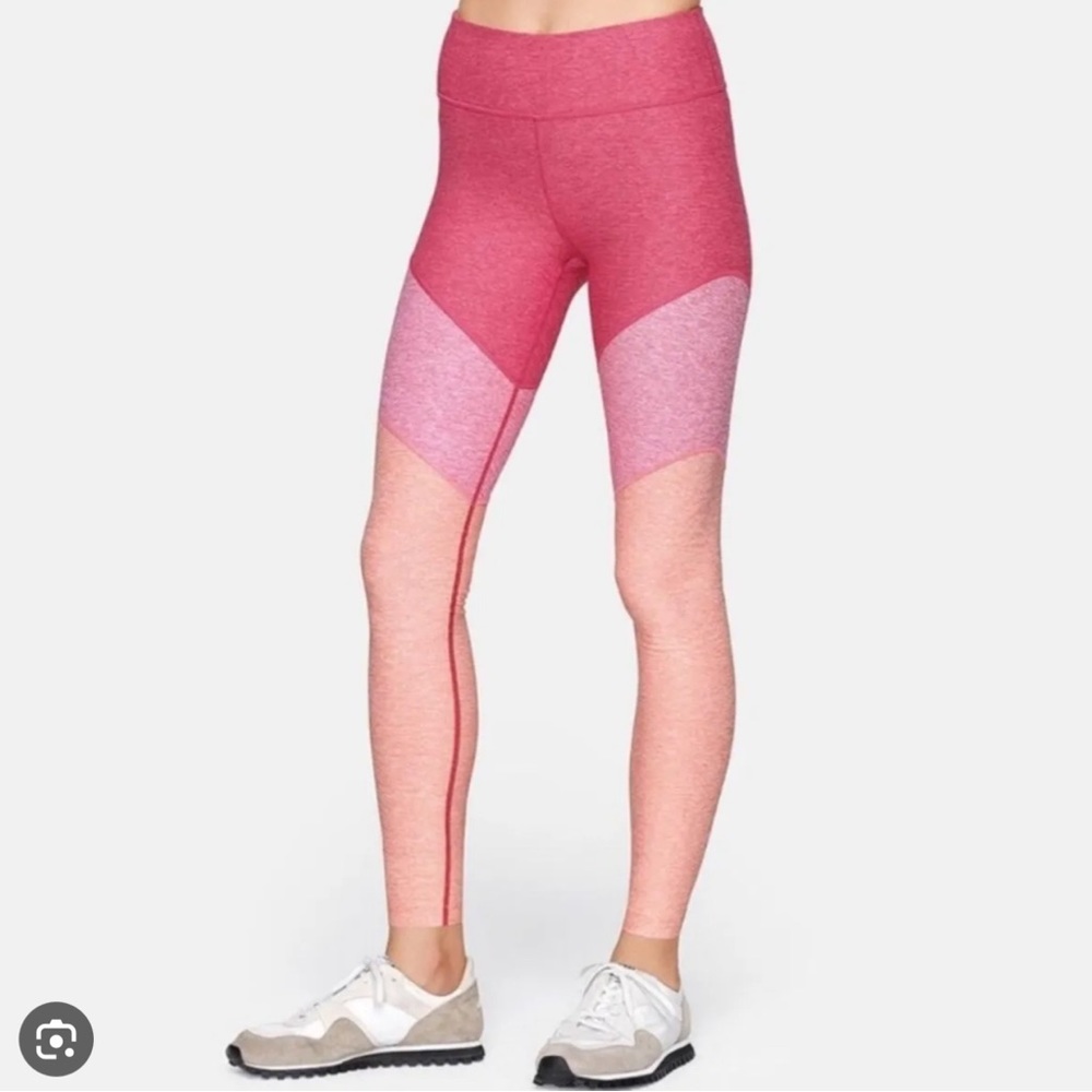 OUTDOOR VOICES Springs Colorblock Leggings Pink Flamingo Rose Clay 7/8 in Size L